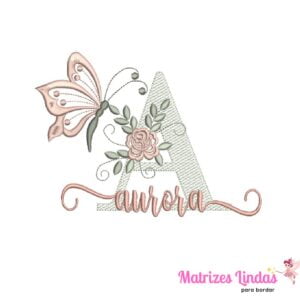 matriz de bordado nome Aurora para bordar site matrizeslindas.com.br