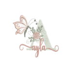 matriz de bordado nome Ayla sobreposto para bordar nome com letra ML