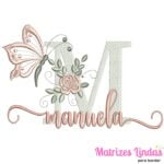 matriz de bordado nome Manuela para bordar site matrizeslindas.com.br