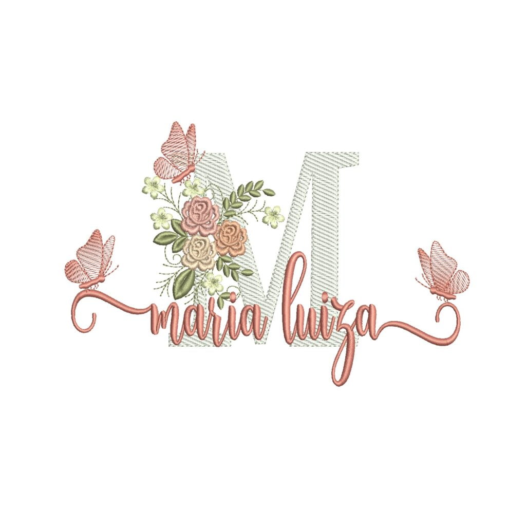 matriz de bordado nome Maria Luiza sobreposto para bordar matrizes lindas