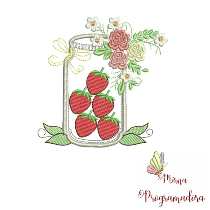 Matriz de Bordado - Potes de Frutas para Bordar - Imagem 4