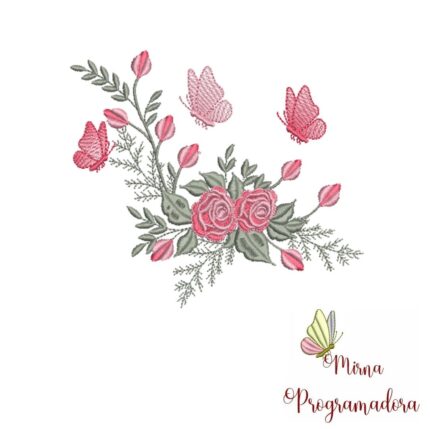 Matriz de Bordado – Flores Borboletas Matriz de Bordado – Flores Borboletas