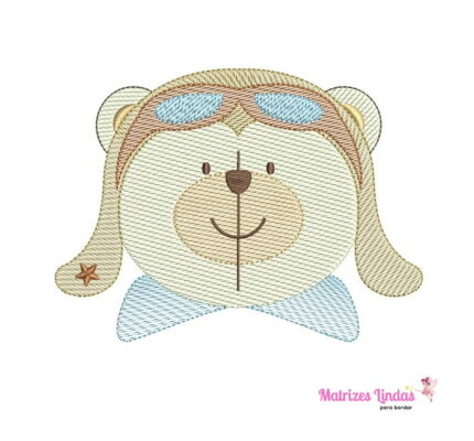 Matriz de Bordado – Urso Aviador Pontos Leves Matriz de Bordado – Urso Aviador Pontos Leves