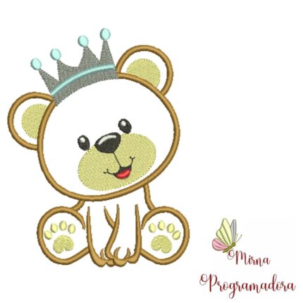 Matriz de Bordado – Urso Rei Aplique