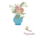 Matriz de Bordado - Moldura Flores Borboletas - Imagem 7