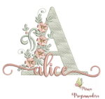 Matriz de Bordado 460 Nomes Raminhos Flores - Imagem 2