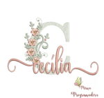 Matriz de Bordado 460 Nomes Raminhos Flores - Imagem 3