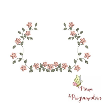 Matriz de Bordado – Moldura Flores