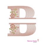 Matriz de bordado alfabeto Entremeio Flores Letras A B C D para bordar ML