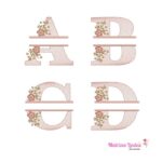 Matriz de bordado alfabeto Entremeio Flores Letras A B C D para bordar ML