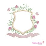 matriz de bordado Moldura folhas e Flores para bordar