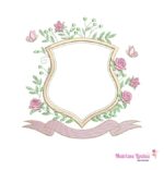 matriz de bordado Moldura folhas e Flores para bordar