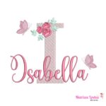 matriz de bordado nome Isabella sobreposto para bordar ML