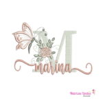 matriz de bordado nome Marina sobreposto para bordar ML