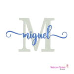 matriz de bordado nome miguel 17 sobreposto para bordar ML