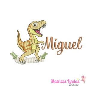 matriz-de-bordado-nome-miguel-sobreposto-sobrepondo-para-bordar-dinossauro ML