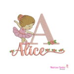 Matriz de bordado nome alice bailarina para bordar ML