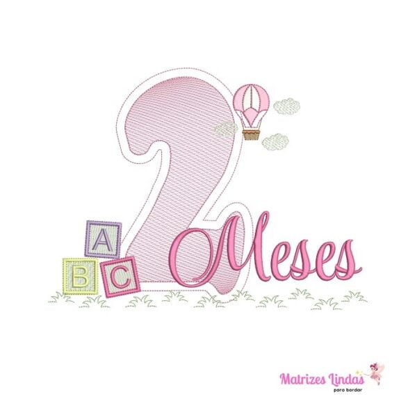 matriz de bordado 2 Mês Versario para bordar ML