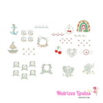 matriz de bordado Kit Coleção Veleiro MAIS Coleção Cerejinha MAIS BRINDE 150 Nomes Masculinos Elefantes Safari site matrizeslindas.com.br
