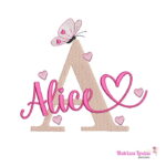 matriz de bordado nome Alice sobreposto para bordar Matrizes lindas