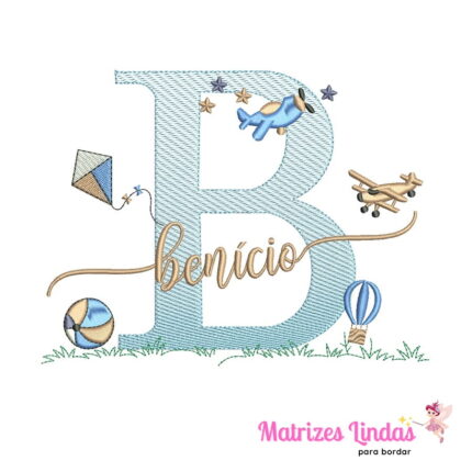 matriz de bordado nome Benício para bordar site matrizeslindas.com.br ML
