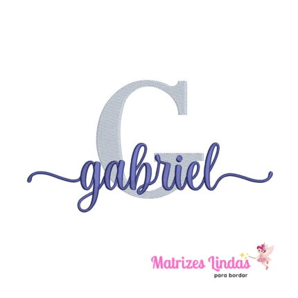 matriz de bordado nome Gabriel sobreposto para bordar site matrizeslindas.com.br ML