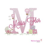 matriz de bordado nome Maria Flor coleção nomes brinquedos de menina para bordar ML