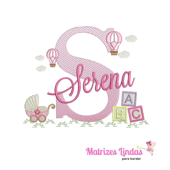 matriz de bordado nome Serena coleção nomes brinquedos de menina para bordar ML
