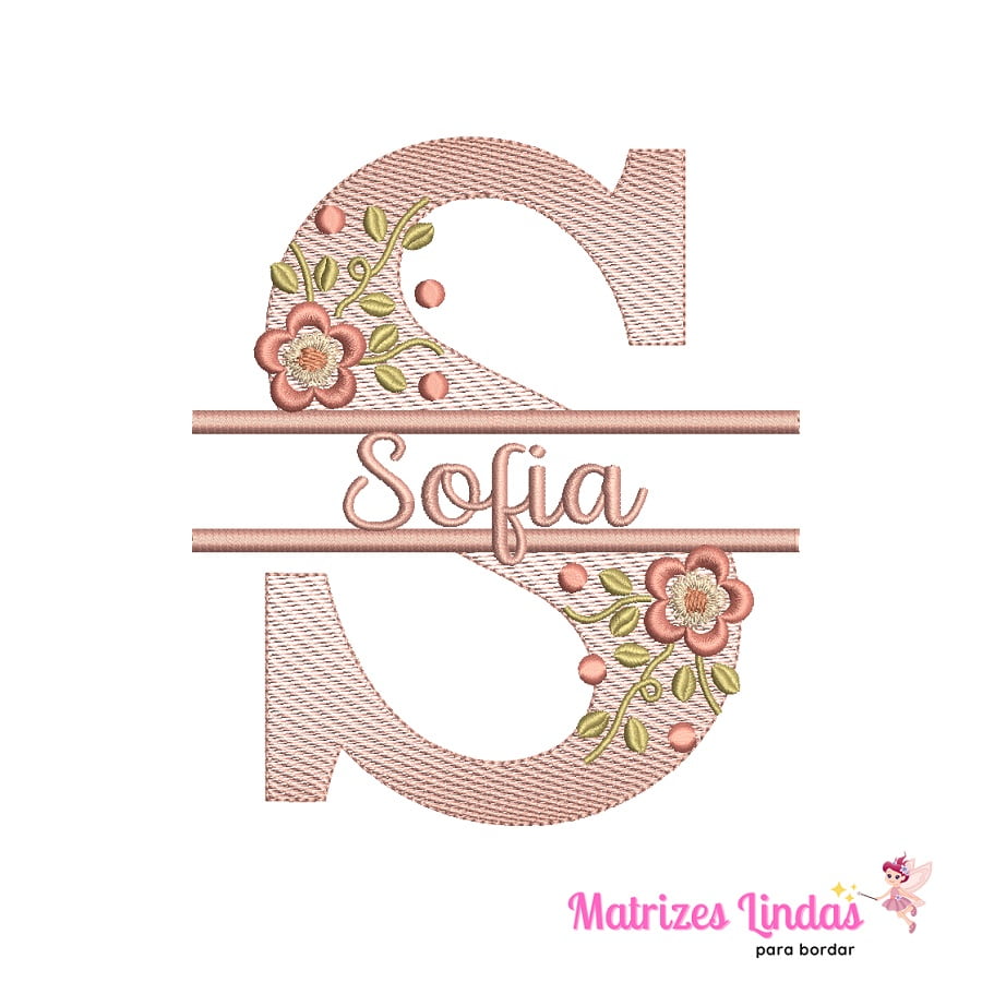 Matriz de bordado nome Sofia entremeio para bordar ML