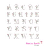 matriz de Bordado Alfabeto completo de A a Z com flor para bordar ML