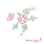 matriz de Bordado Flor e Borboleta para bordar site matrizeslindas.com.br
