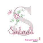 matriz de Bordado Semaninha Sabado com flor para bordar site matrizeslindas.com.br