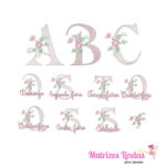 matriz de bordado Alfabeto e Semaninha com flor para bordar ML