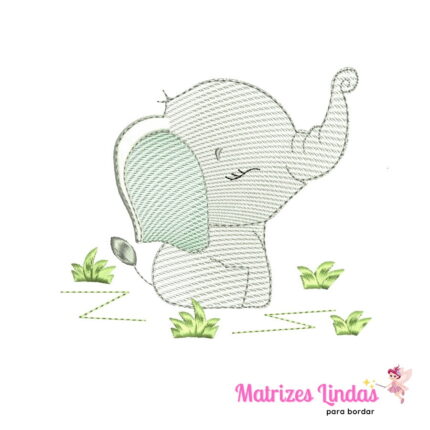 matriz de bordado Elefatinho de Lado para bordar site matrizeslindas.com.br