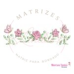 matriz de bordado Raminho folhas e Flores para bordar ML