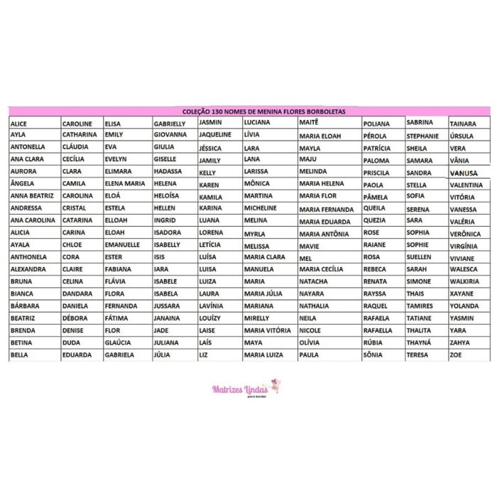Matriz de Bordado - Coleção 200 Nomes Femininos letra Cursiva - Imagem 10