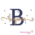 matriz de bordado nome Benjamin com poá para bordar ML