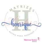 matriz de bordado nome Henrique sobreposto para bordar ML