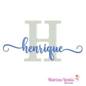 matriz de bordado nome Henrique sobreposto para bordar ML