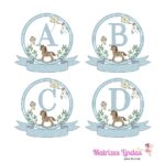 Matriz de Bordado Alfabeto Moldura com Cavalinho para bordar ML