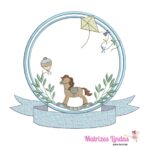 Matriz de Bordado Moldura Cavalinho com Brinquedos Para bordar ML