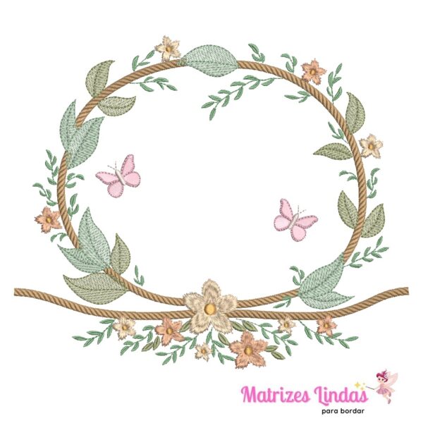 Matriz de Bordado Moldura Floral Para bordar ML