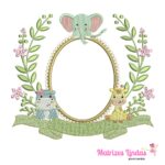 Matriz de Bordado Moldura Safari Menina para bordar ML