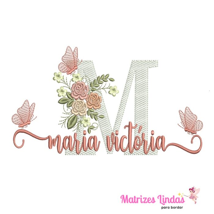 Matriz de Bordado Nome Maria Victória para bordar ML