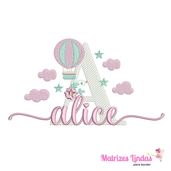 Matriz de bordado nome Alice para bordar ML