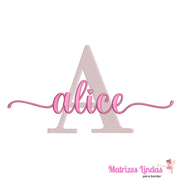 matriz de bordado nome Alice para bordar ML