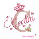 matriz de bordado nome Cecília para bordar ML