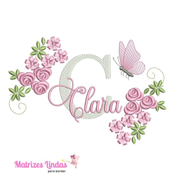 matriz de bordado nome Clara para bordar ML