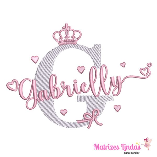 matriz de bordado nome gabrielly para bordar ML