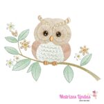 Matriz de Bordado Corujinha no Galho para bordar ML